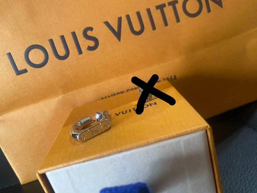 ルイヴィトン LOUIS VUITTON モノグラム　チェーン　シルバー　フープ