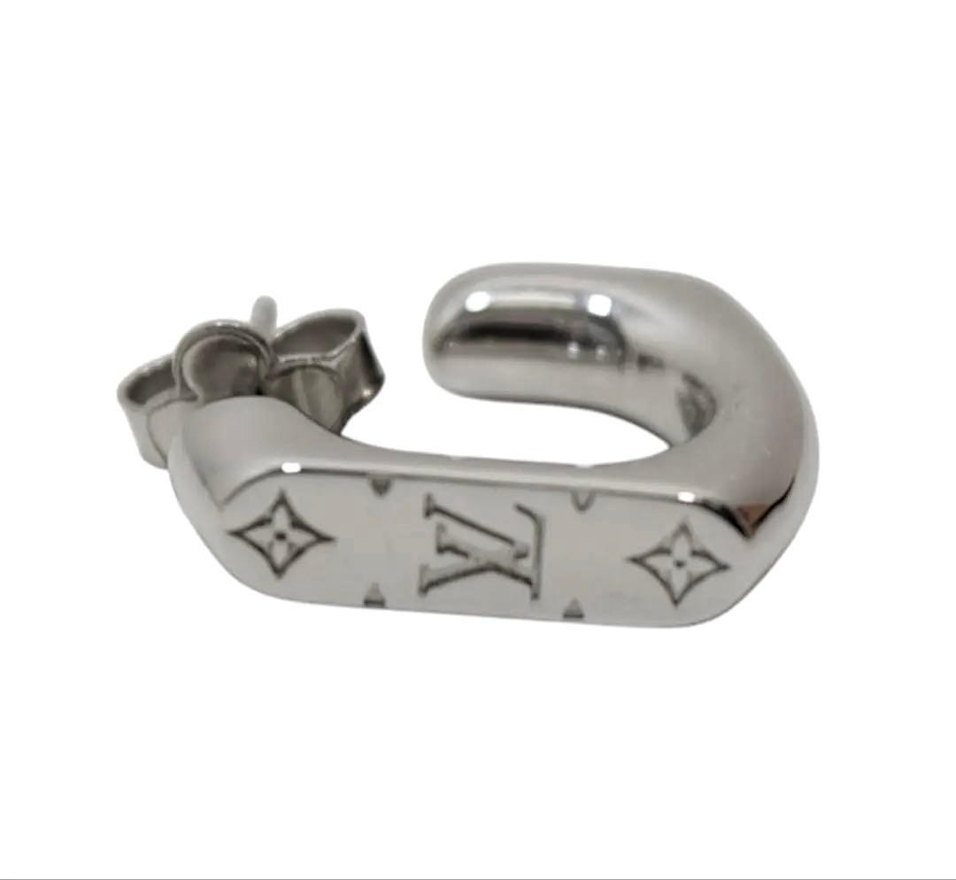 ルイヴィトン LOUIS VUITTON モノグラム　チェーン　シルバー　フープ