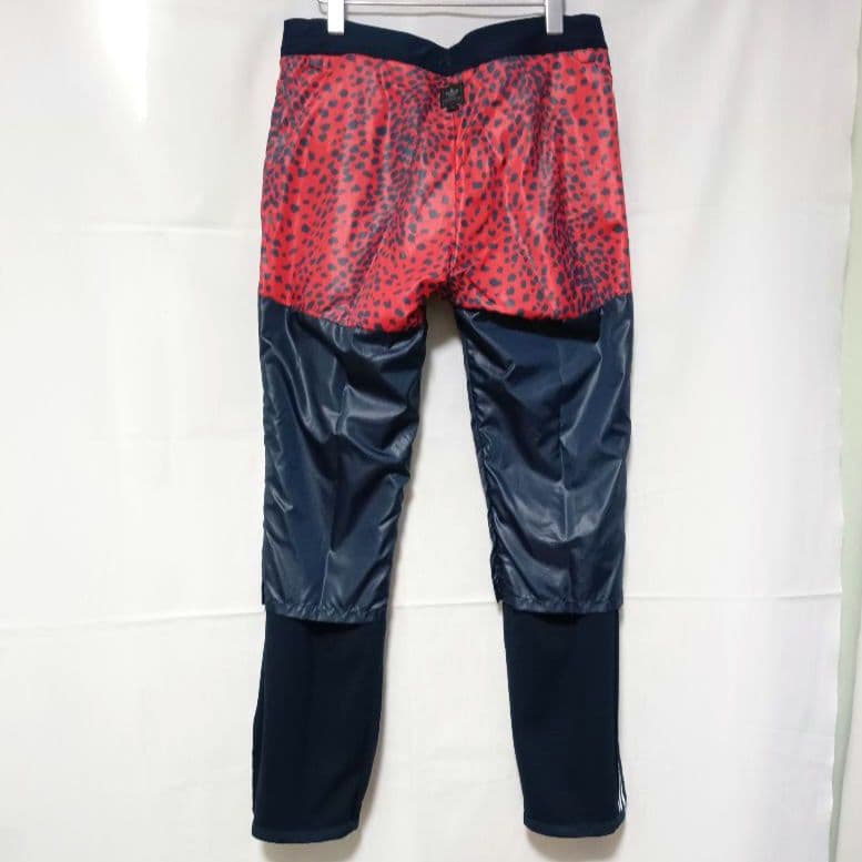 希少美品 アディダス 上下セットアップ Lサイズ ネイビー 裏地ヒョウ柄