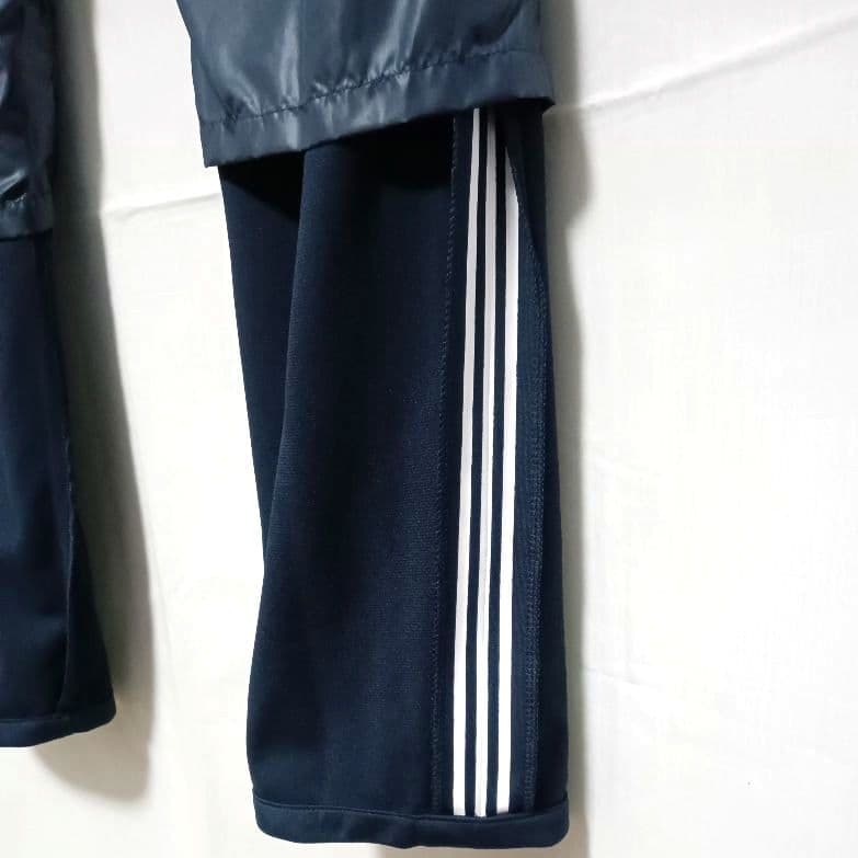 希少美品 アディダス 上下セットアップ Lサイズ ネイビー 裏地ヒョウ柄