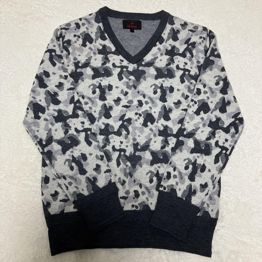 ⭐︎極美品⭐︎ BRIEFING セーター ニット カモフラ Vネック ゴルフウエア