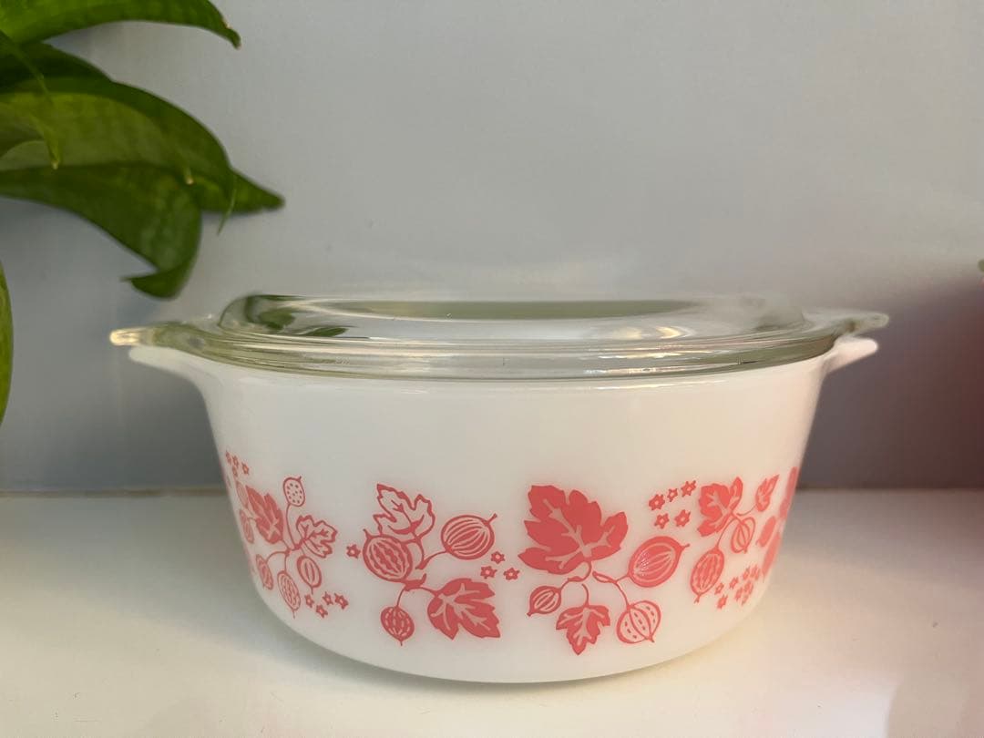 PYREX パイレックス　グースベリー　キャセロール3点　ピンク　耐熱ガラス