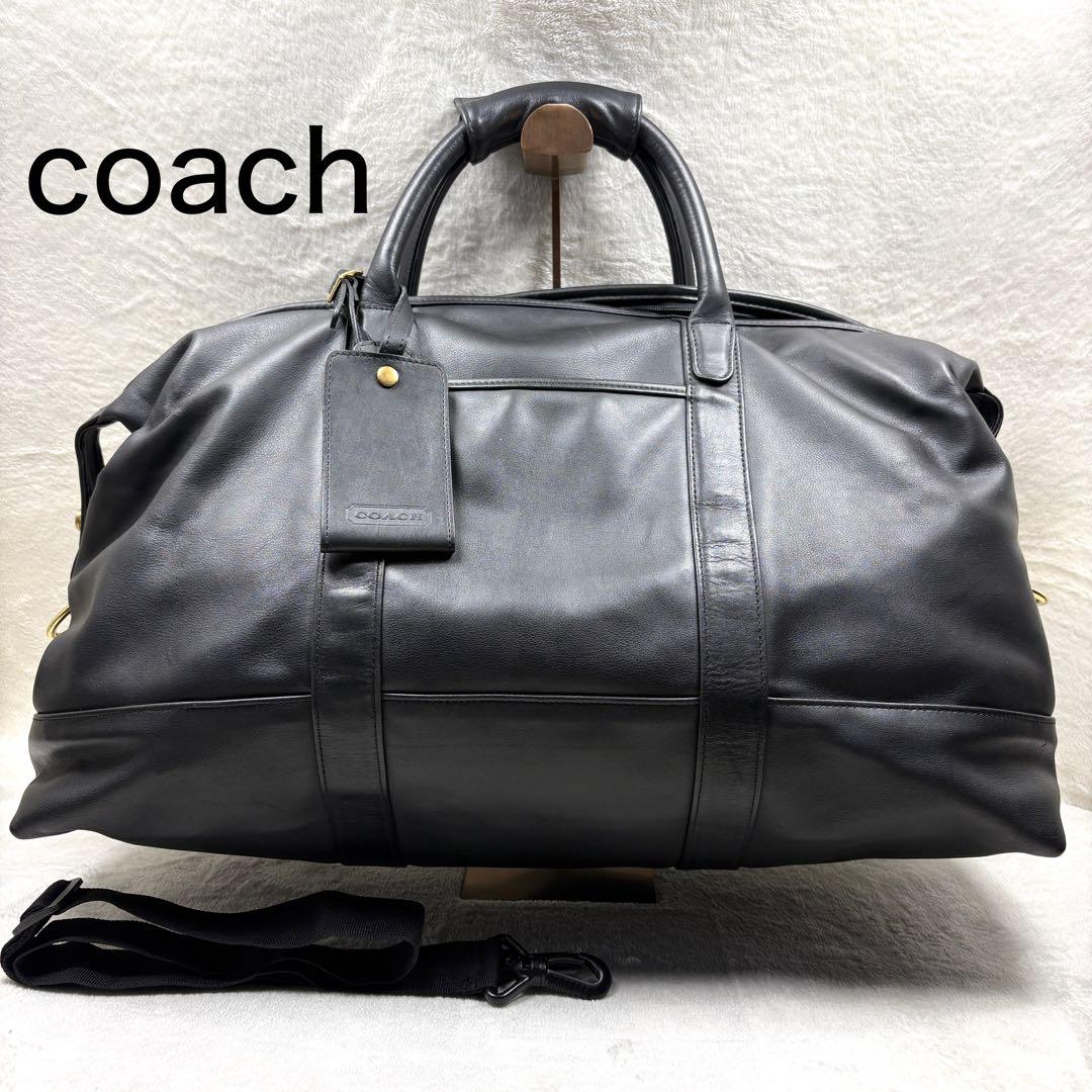 COACH ボストンバッグ レザー OLDCOACH ブラック 大容量