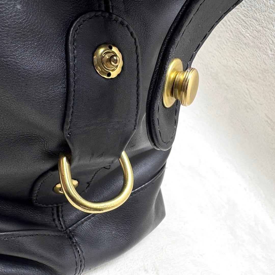 COACH ボストンバッグ レザー OLDCOACH ブラック 大容量