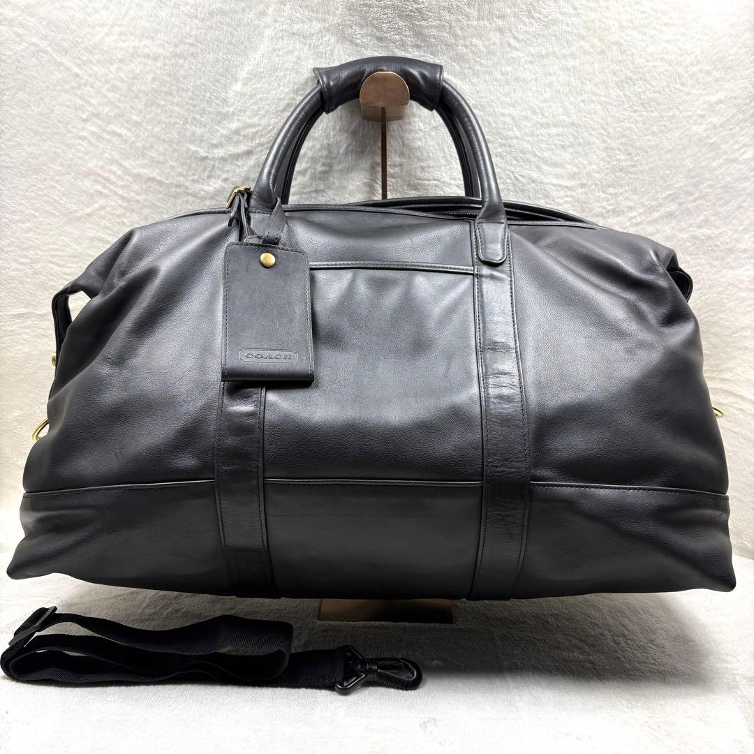 COACH ボストンバッグ レザー OLDCOACH ブラック 大容量