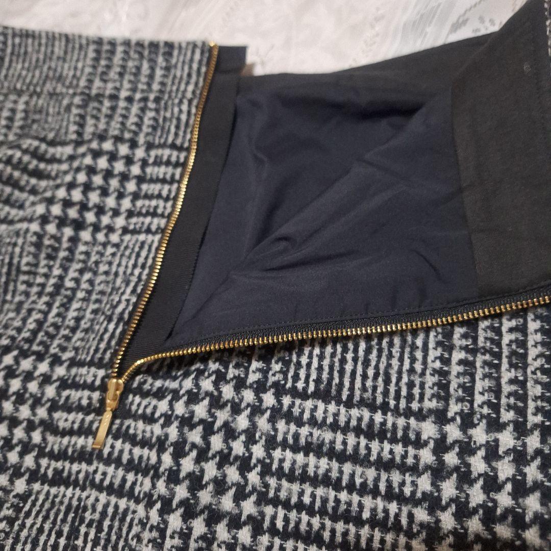 〔極美品〕新品未使用 23区ウールグレン チェック柄 タックスカート