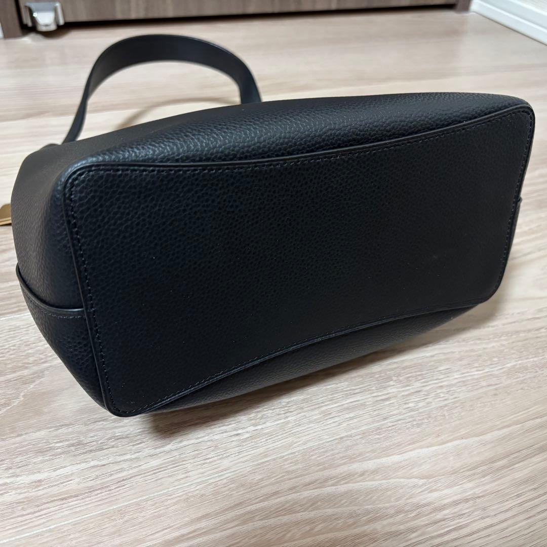 【美品】COACH コーチ ブラックレザー ショルダーバッグ