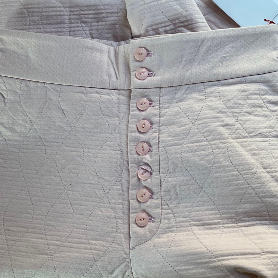 6 rokuロク　 キルティングジョガーパンツ　前ボタン　 38 新品　ピンク