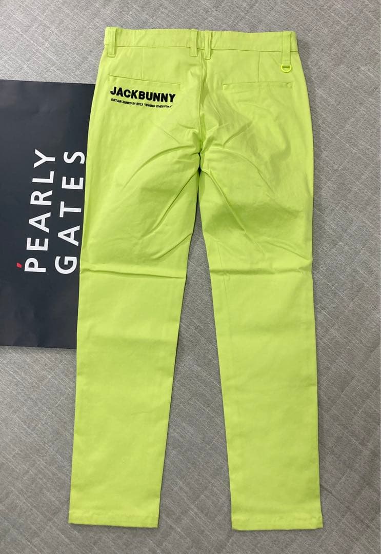 新品 パーリーゲイツ ジャックバニー ストレッチツイルパンツ(4)サイズM/黄