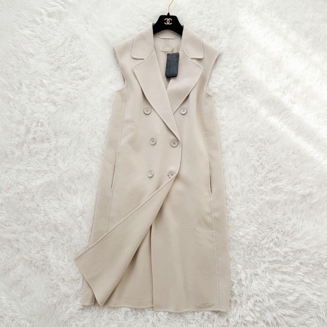 新品 MaxMara クチートアマーノ ヴァージンウールダブルフェイスジレ 42