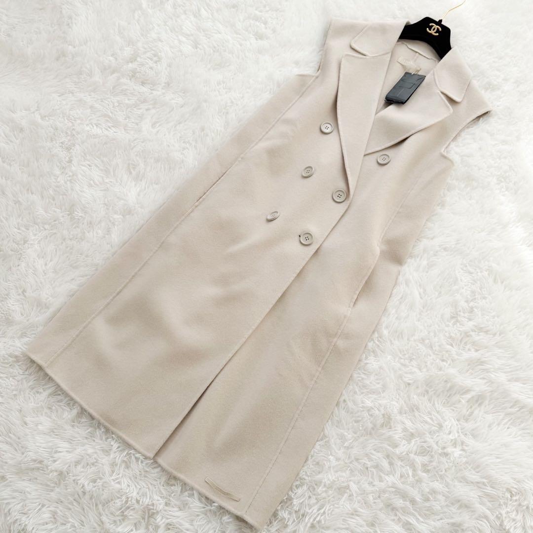 新品 MaxMara クチートアマーノ ヴァージンウールダブルフェイスジレ 42