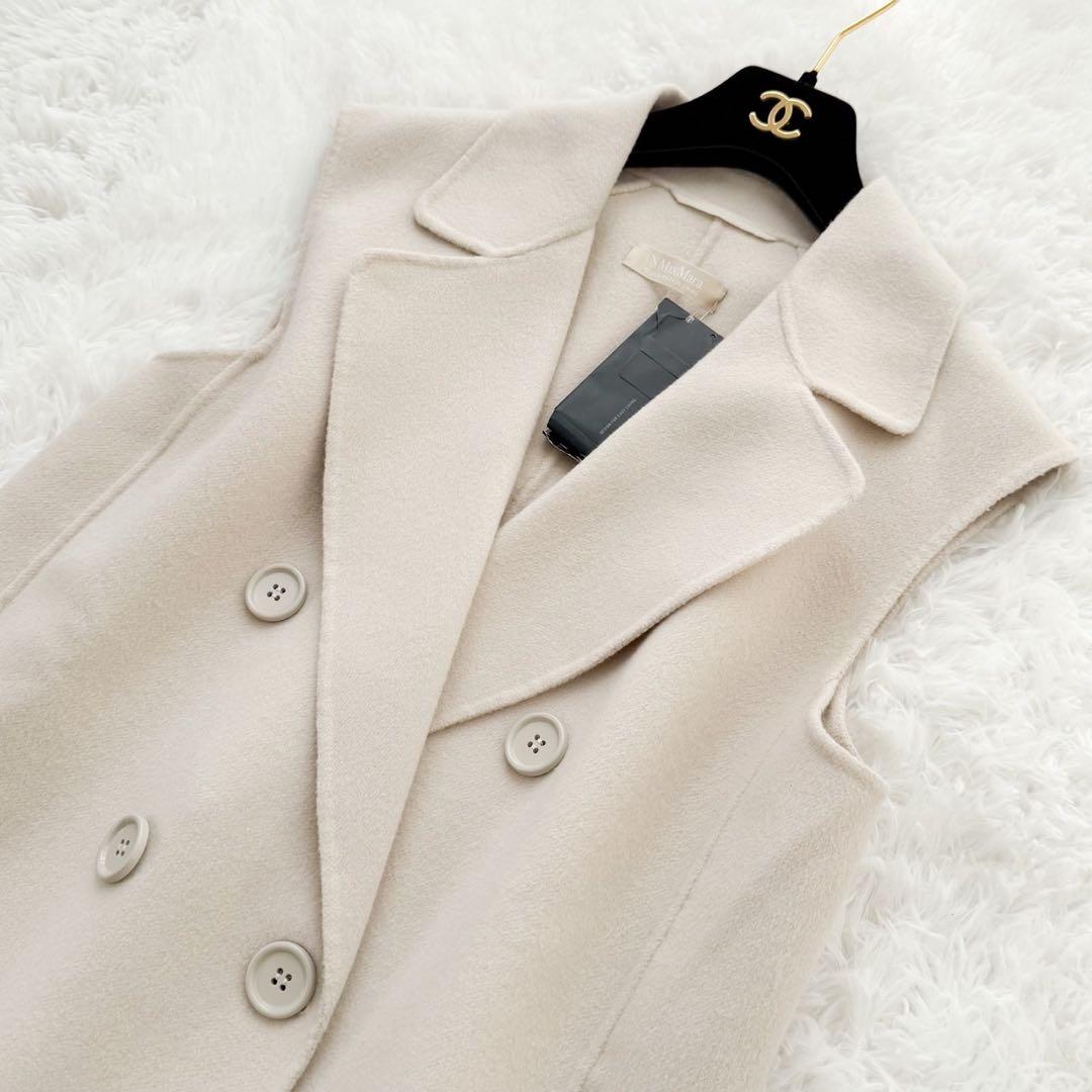 新品 MaxMara クチートアマーノ ヴァージンウールダブルフェイスジレ 42