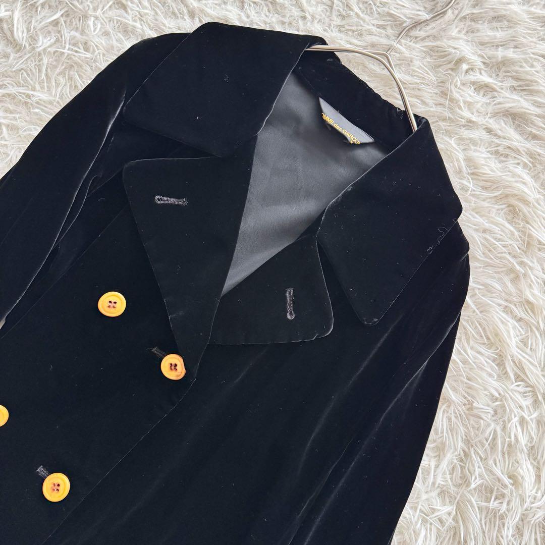 コムデギャルソン　AD2002　ジャケット　ねじれ期　変形デザイン　黒　ベロア