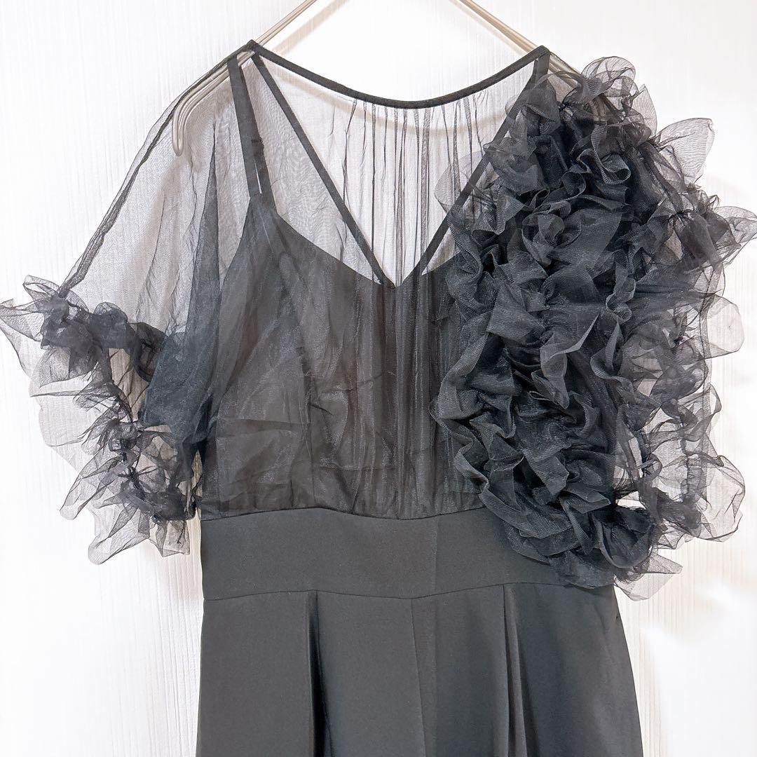 ラグナムーン　チュール　オールインワン　サロペット　パンツドレス　ブラック