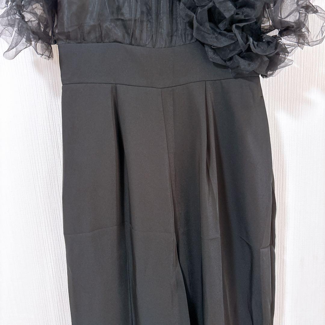 ラグナムーン　チュール　オールインワン　サロペット　パンツドレス　ブラック