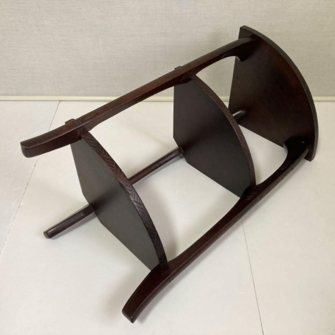 日光彫 飾り棚 置物棚 コーナーラック 花台 3段 木彫り 彫刻 木製 レトロ