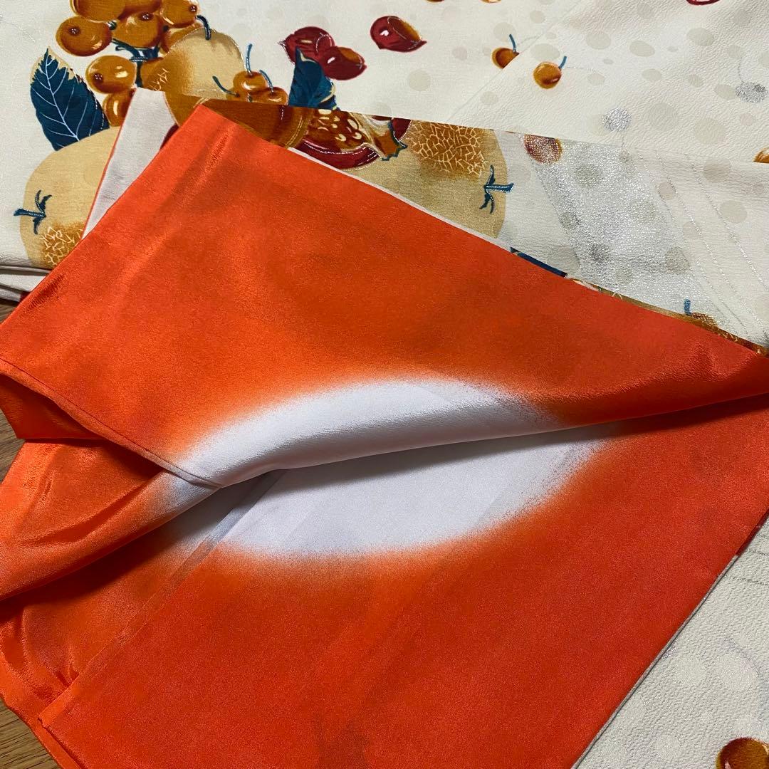 ち*ぬ様 モダンアンテナ　フルーツ柄　着物