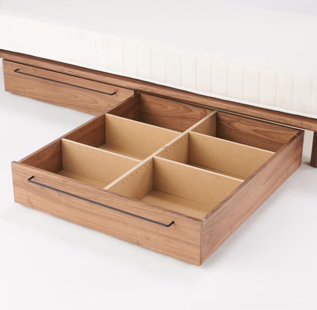 2つセット！無印　ベッドフレーム下収納　大　ウォールナット