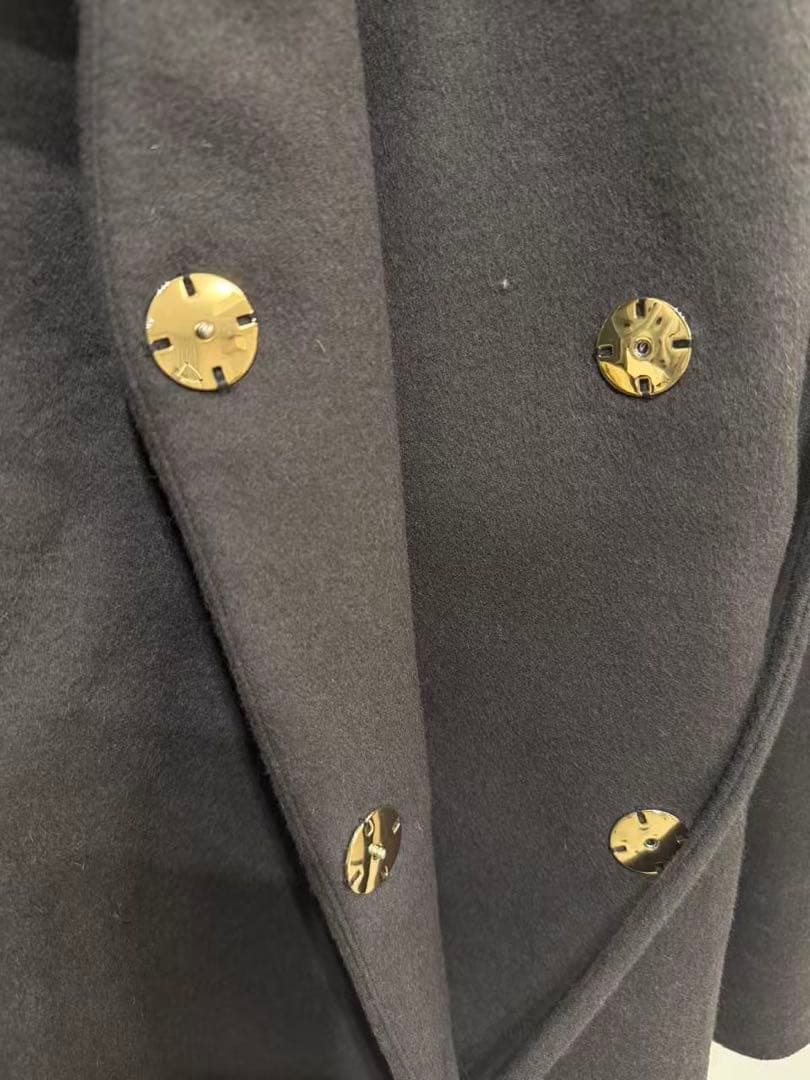 allureville カシミヤ混リバーミドルラップコート