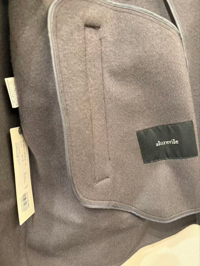 allureville カシミヤ混リバーミドルラップコート