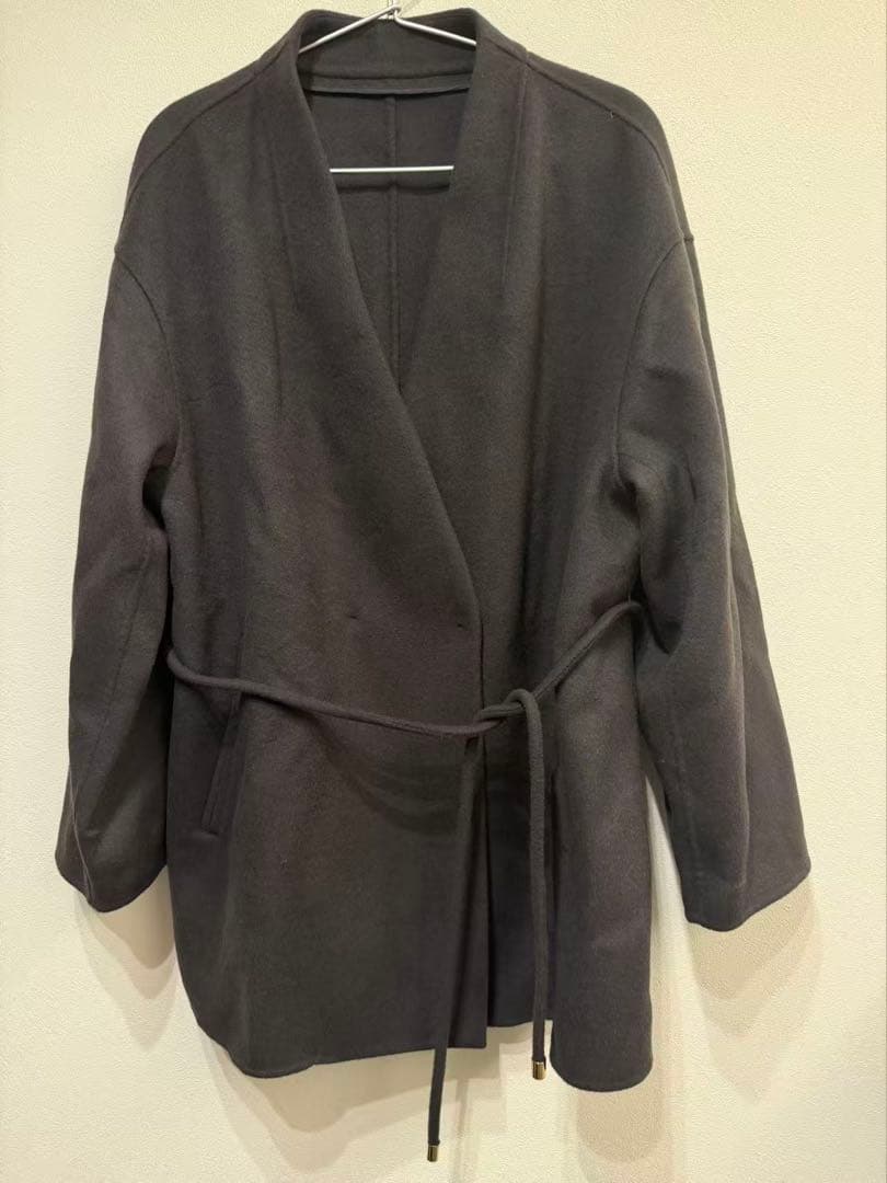 allureville カシミヤ混リバーミドルラップコート