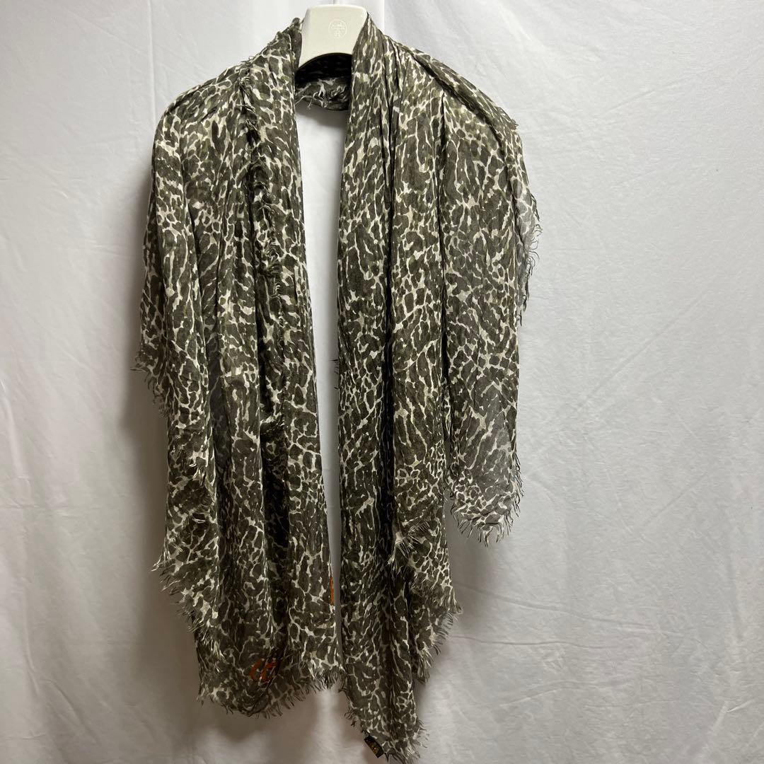 Louis Vuitton シルク カシミア ストール レオパード柄