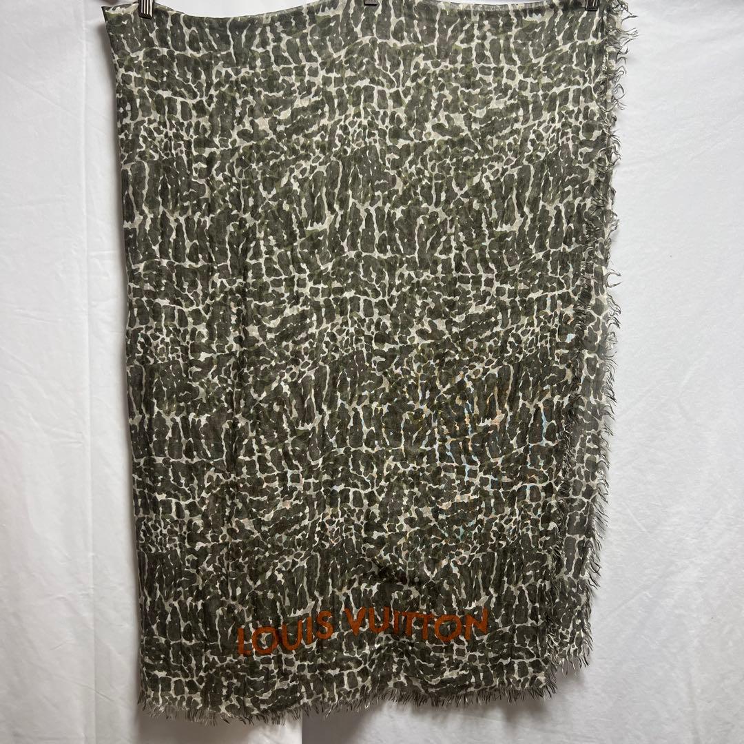 Louis Vuitton シルク カシミア ストール レオパード柄