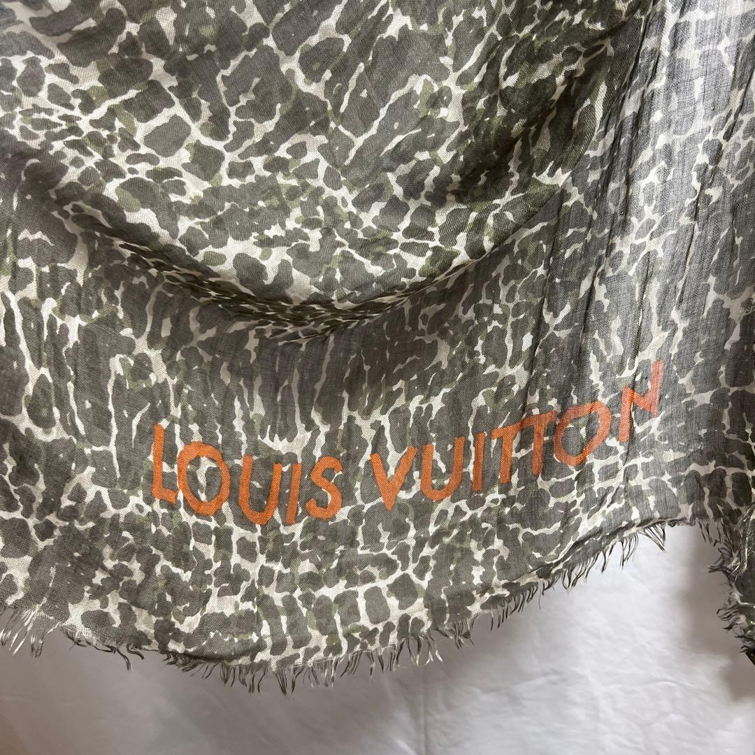 Louis Vuitton シルク カシミア ストール レオパード柄