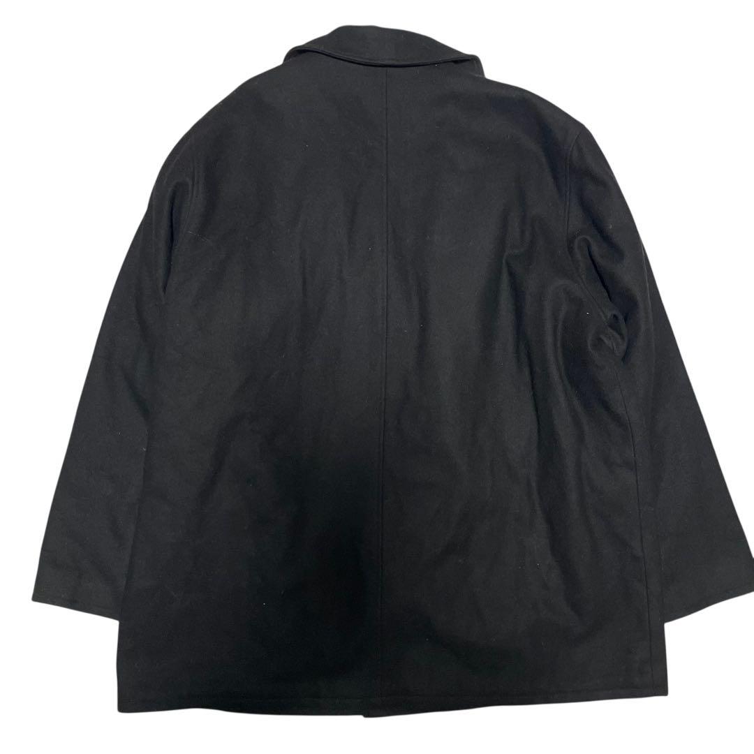 大きいサイズ【Eddie Bauer】ウールロングダブルチェスターコート 黒4L