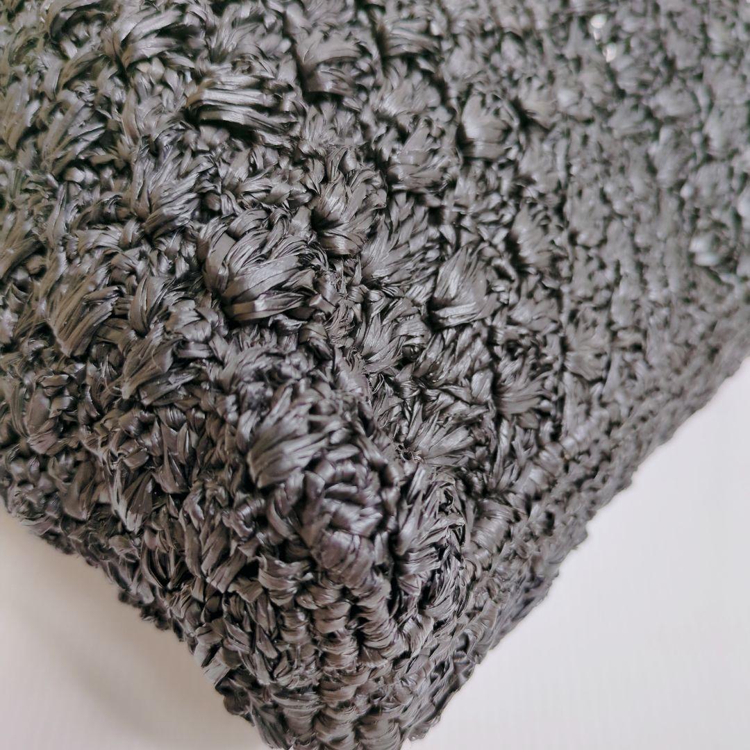 【美品】メゾンエヌアッシュパリ　ラフィア　カゴバッグ　ハンドバッグ　大容量