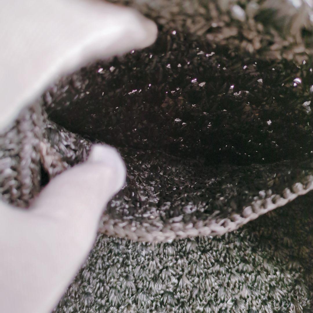 【美品】メゾンエヌアッシュパリ　ラフィア　カゴバッグ　ハンドバッグ　大容量