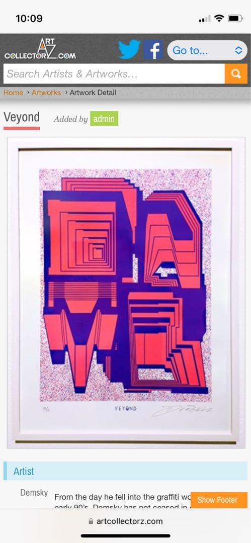 j.demisky veyond シルクスクリーン ポスター 額装