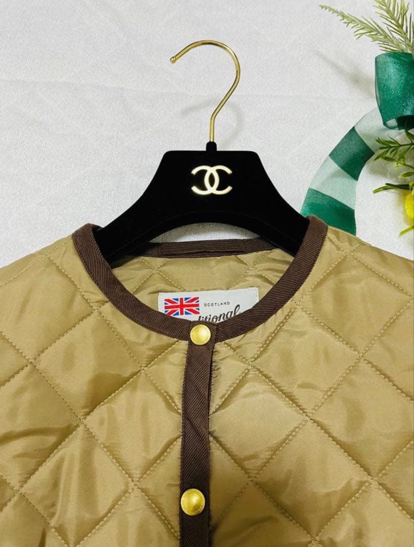 トラディショナルウェザーウェア　キルティングコート　ベージュ