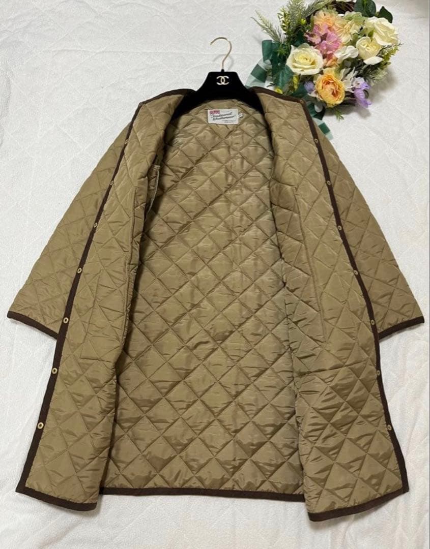 トラディショナルウェザーウェア　キルティングコート　ベージュ