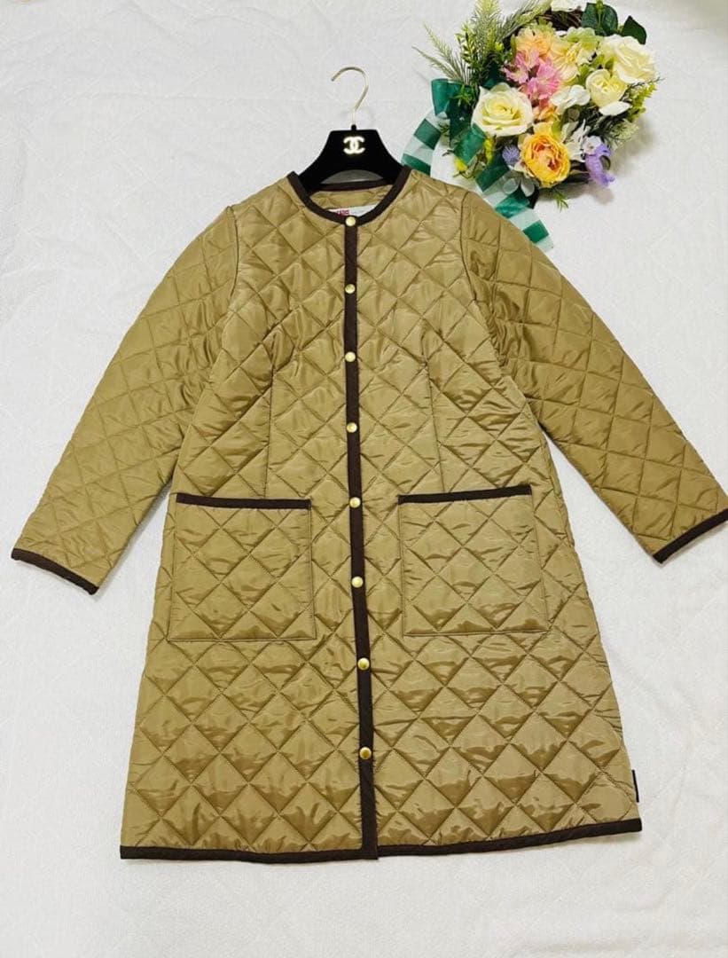 トラディショナルウェザーウェア　キルティングコート　ベージュ