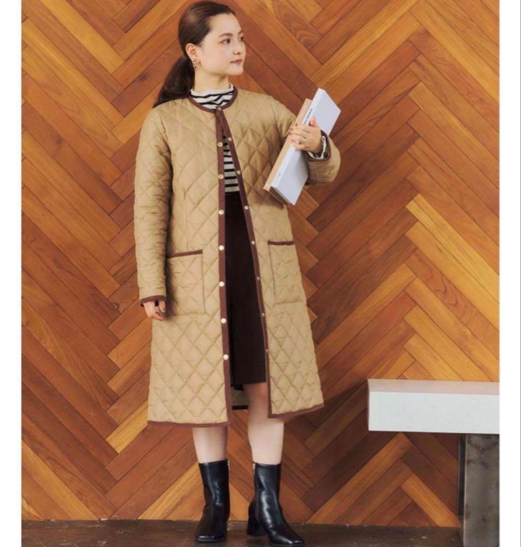 トラディショナルウェザーウェア　キルティングコート　ベージュ