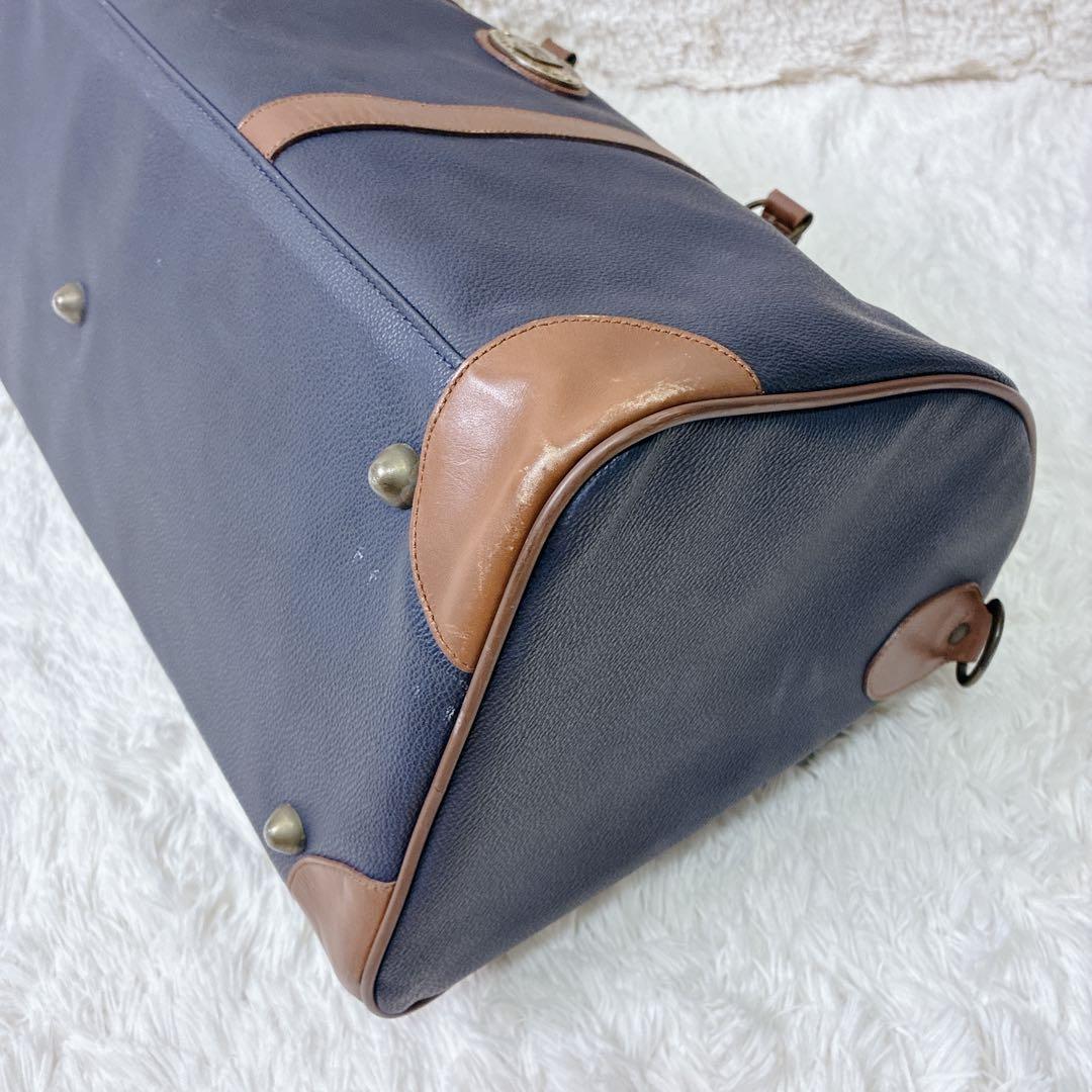 ヴィンテージ！　バーバリー 2way ボストンバッグ 大容量 ネイビー