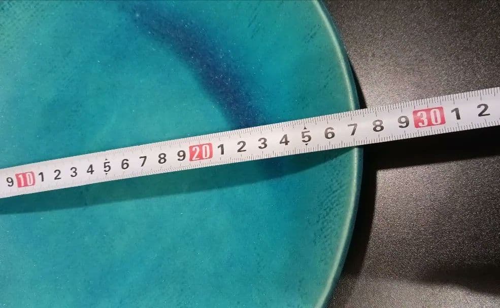 大嶺工房　やちむん　ターコイズグラデーション皿 27cm