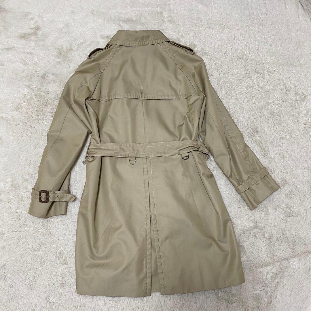 アクアスキュータム　トレンチコート　ベルト　ベージュ　ギャバジン　クラブチェック