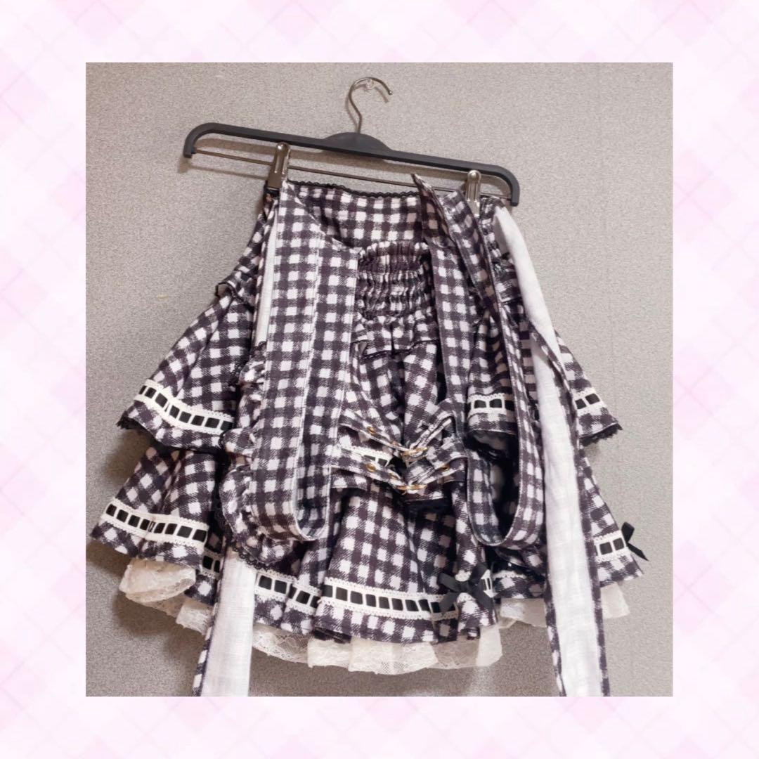 ♡ LIZLISA リズリサ 黒 チェック スカパン ♡