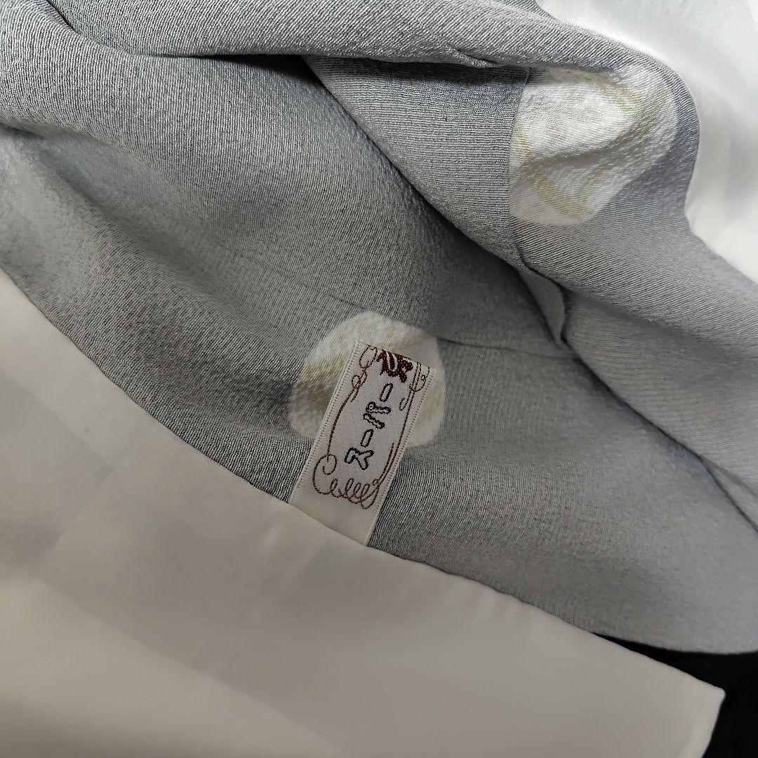 小紋　黒地　正絹　トールサイズ　鞠　スーパー京ガード加工　単衣　居敷当