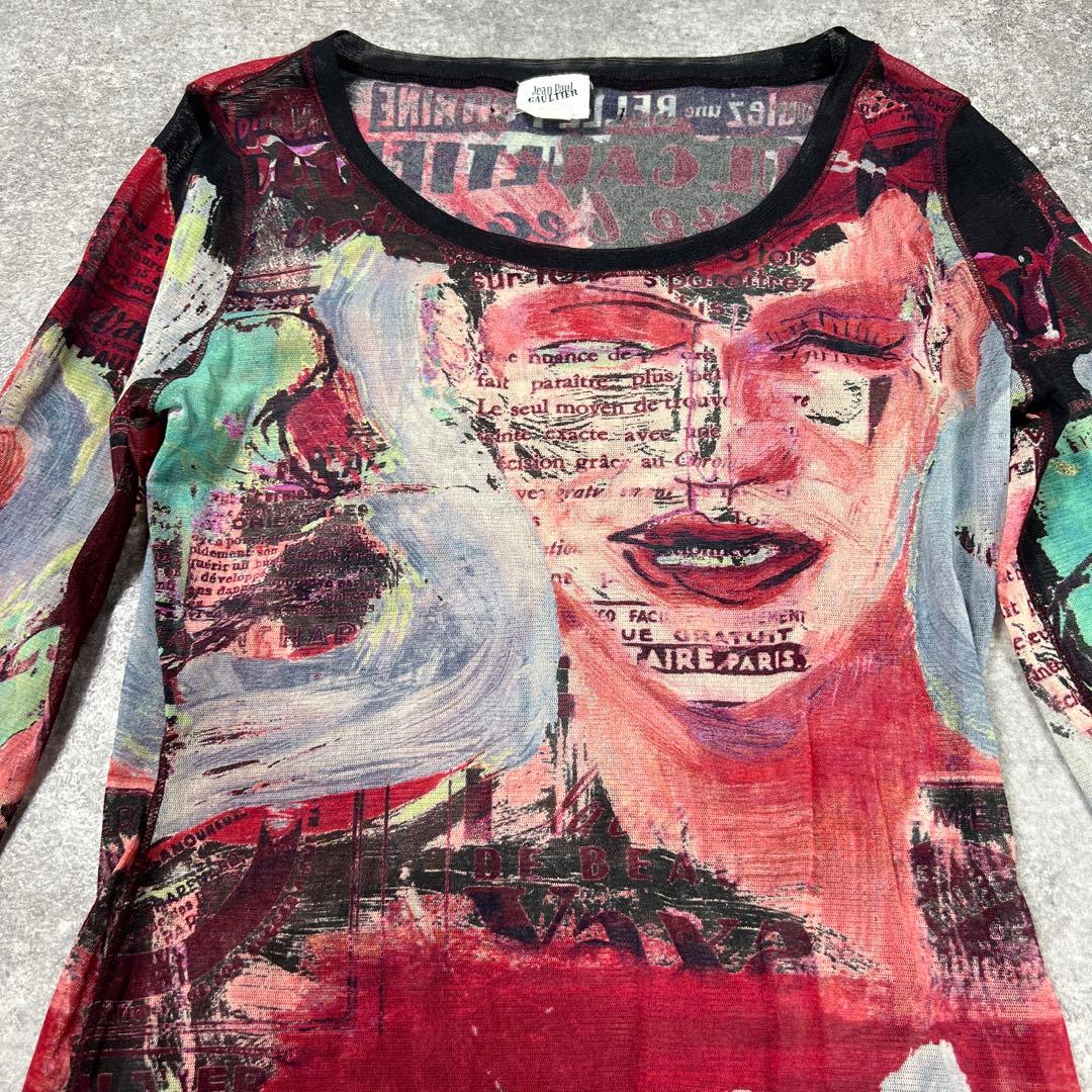 ジャンポールゴルチエ パワーネット 総柄 人物 アート プリント