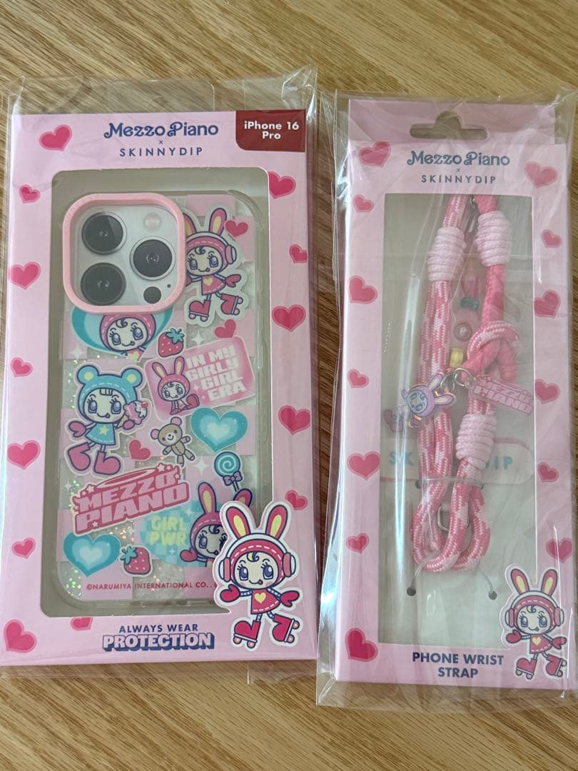 SKINNYDIP メゾピアノ iPhone16proケース＋リストストラップ