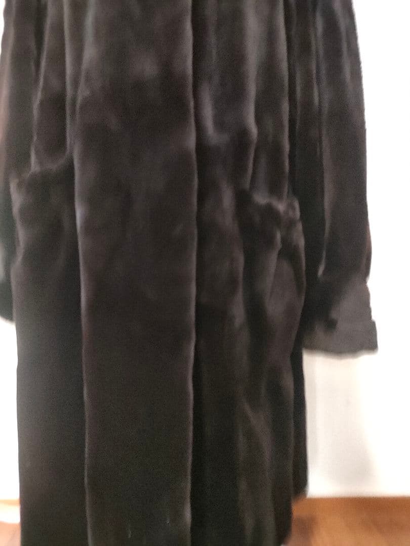 6 Altima 毛皮　シェアードミンク　ロングコート　黒