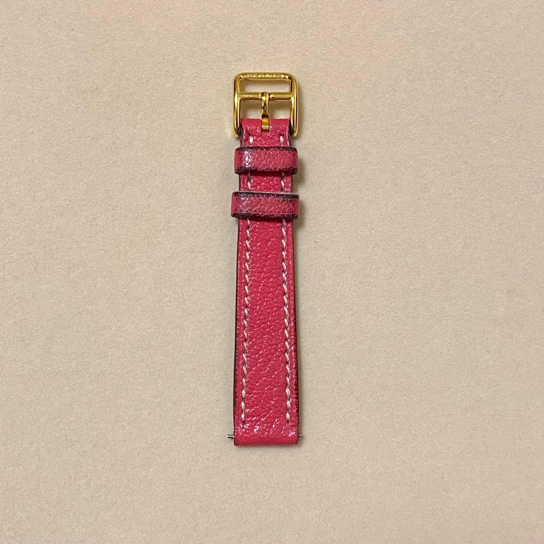 エルメス HERMES Hウォッチレザーベルト ゴールド金具 ピンク系