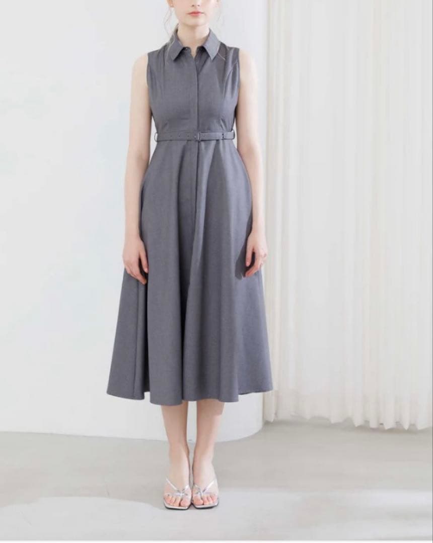 m*o様 ノースリーブフレアベルトワンピース lalune