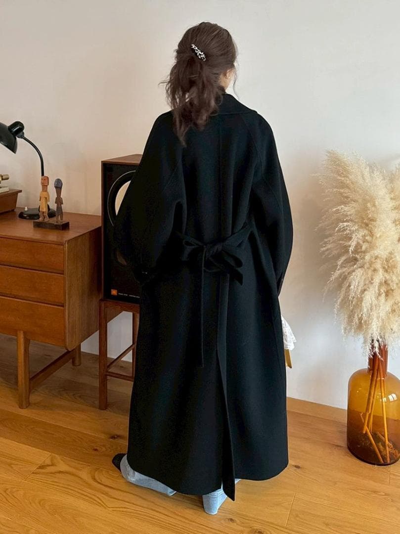 827 LILY BROWN ステンカラーリバーコート 黒　サイズ1　タグ付き