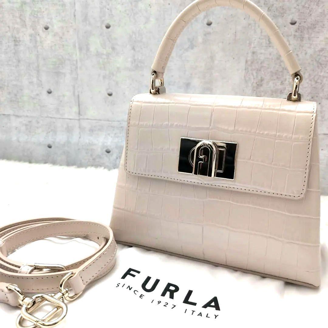 【極美品 保存袋付き】フルラ　1927　トップハンドル　ミニ　ハンドバッグ