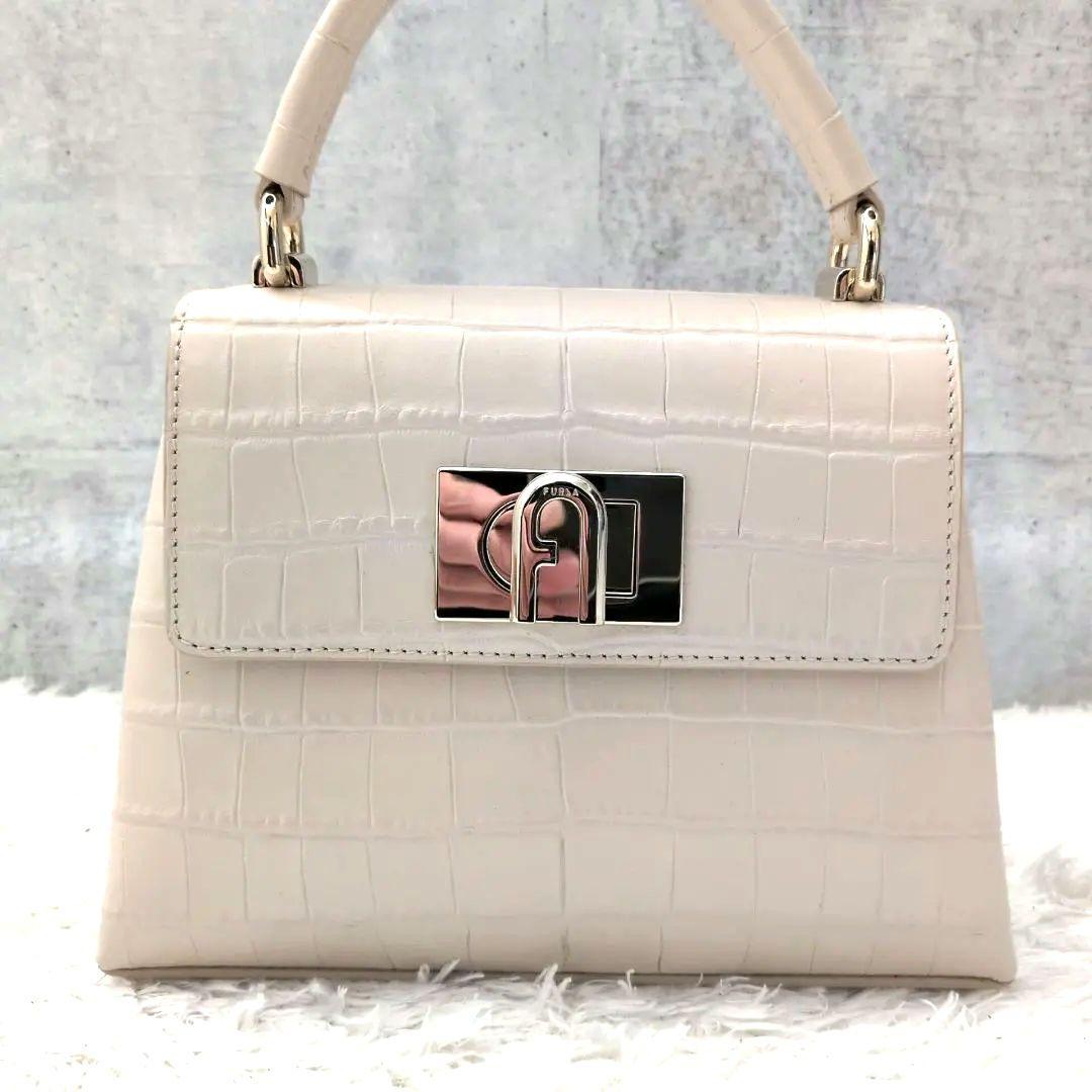 【極美品 保存袋付き】フルラ　1927　トップハンドル　ミニ　ハンドバッグ