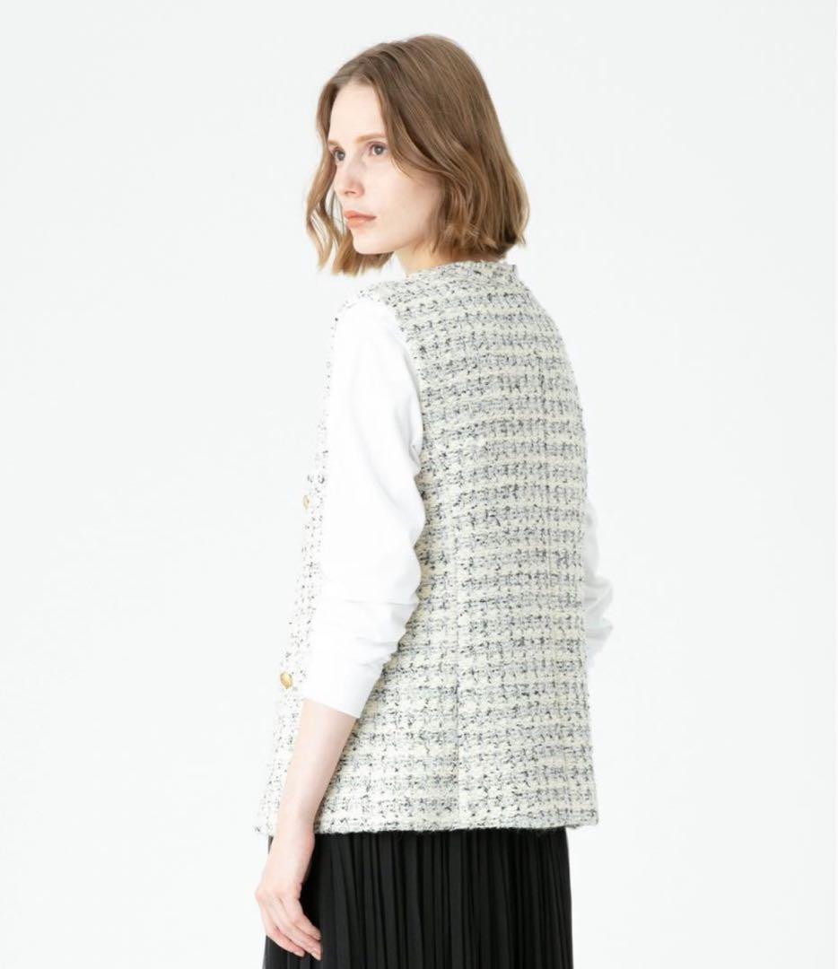 アルアバイル　FRALPIツイードジレ　ホワイト　ルルウィルビー